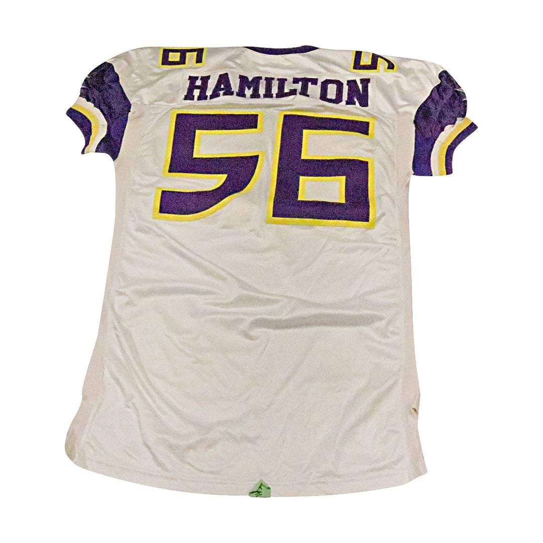 Malcolm Hamilton Birmingham Thunderbolts 2001 Game Used Away Jersey Size 52 +2