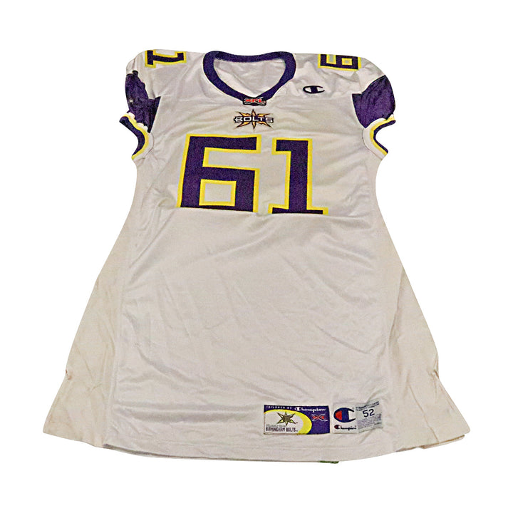 Birmingham Thunderbolts 2001 #61 Team Issued Away Jersey Size 52 +2 Linemen Cut