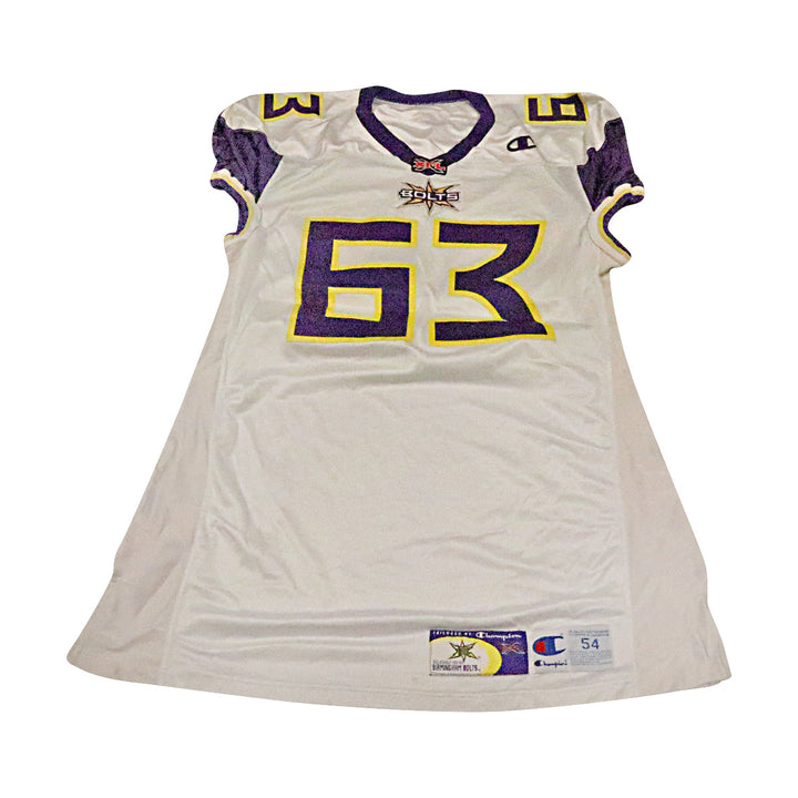 Antonio Fleming Birmingham Thunderbolts 2001 Game Used Away Jersey Size 54 +2 Linemen Cut