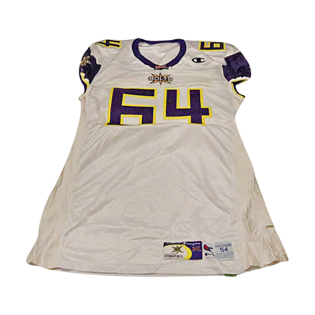 Birmingham Thunderbolts 2001 #64 Team Issued Away Jersey Size 54 +2 Linemen Cut