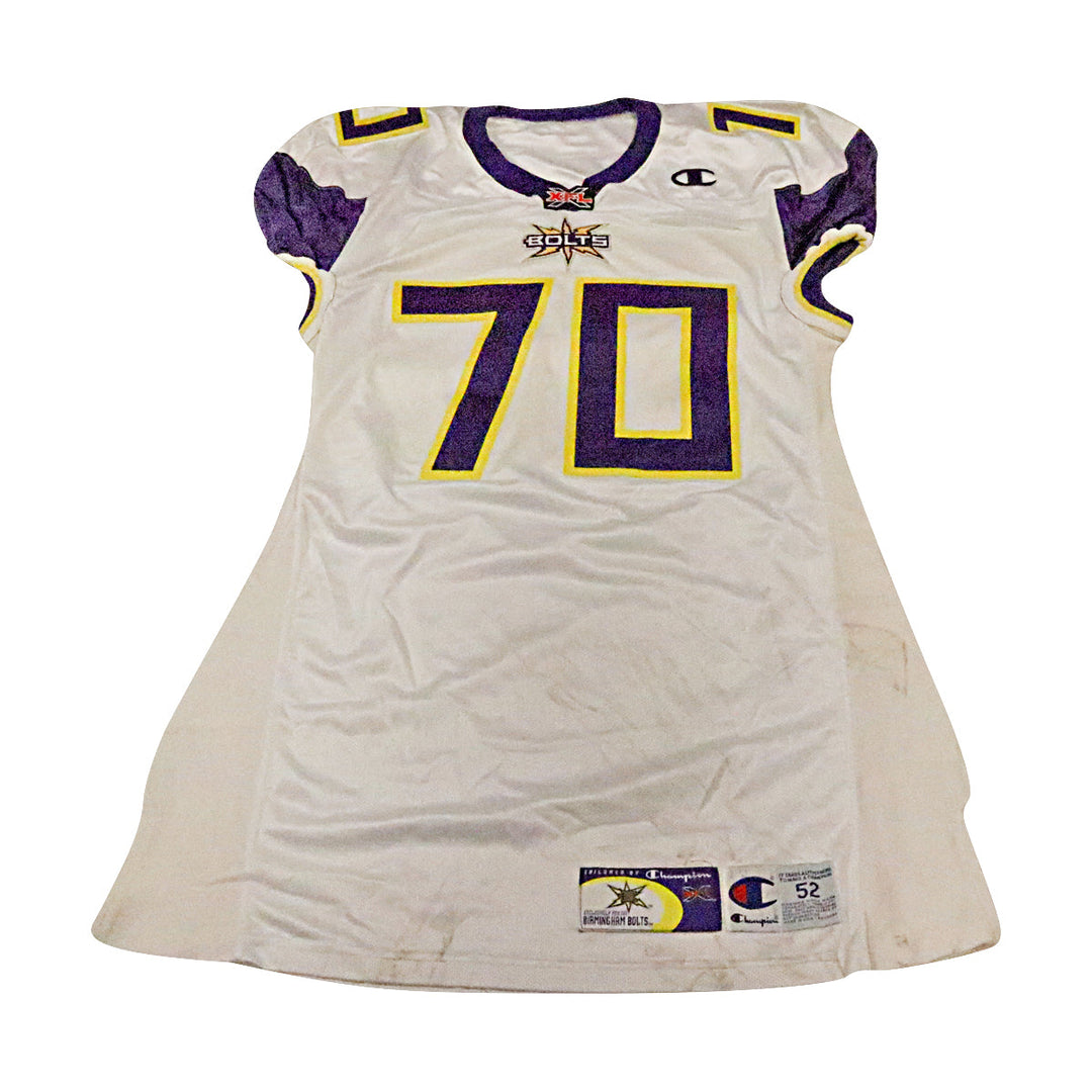 Jason McDonald Birmingham Thunderbolts 2001 Game Used Away Jersey Size 52 +2 Linemen Cut 