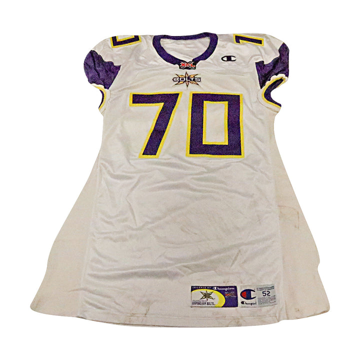 Jason McDonald Birmingham Thunderbolts 2001 Game Used Away Jersey Size 52 +2 Linemen Cut 