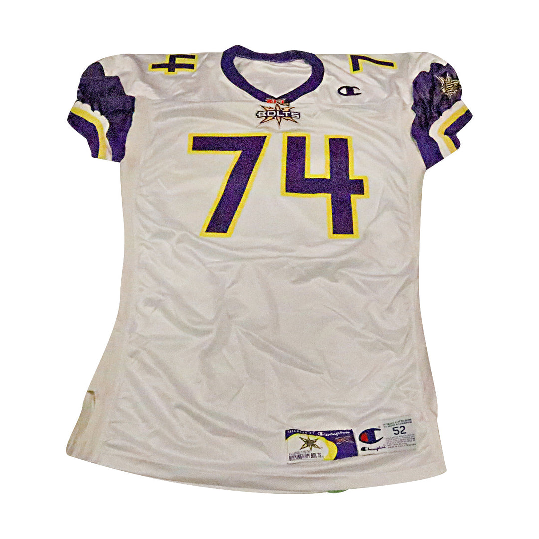 Chase Raynock Birmingham Thunderbolts 2001 Game Used Away Jersey Size 52 +2