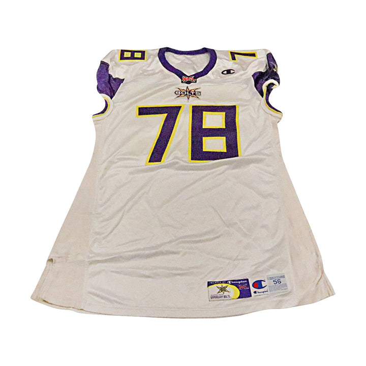 Ozell Powell Birmingham Thunderbolts 2001 Game Used Away Jersey Size 56 +2 Linemen Cut