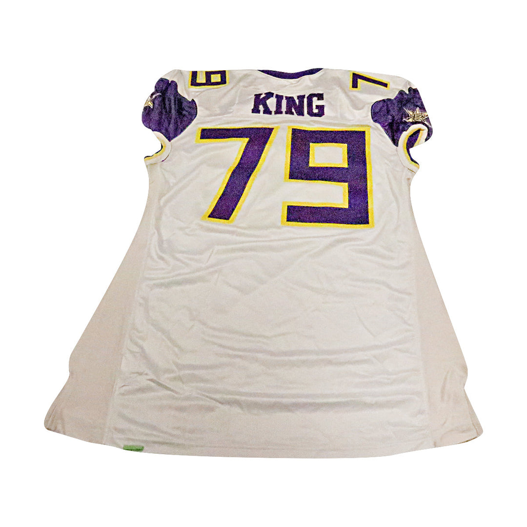 Ed King Birmingham Thunderbolts 2001 Game Used Away Jersey Size 58 +2 Linemen Cut