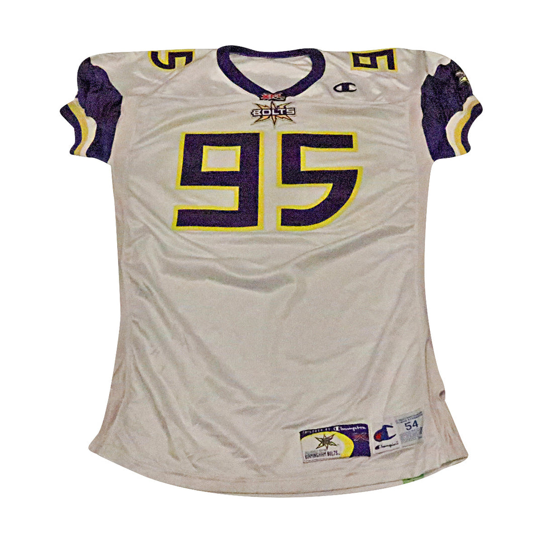 Quinton Reese Birmingham Thunderbolts 2001 Game Used Away Jersey Size 54 +2