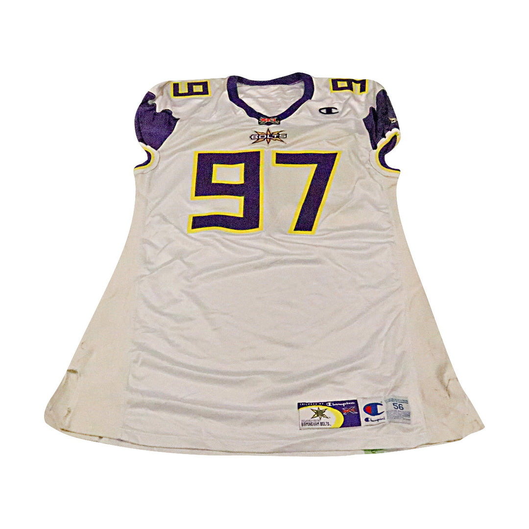 Birmingham Thunderbolts 2001 #97 Team Issued Away Jersey Size 56 +2 Linemen Cut