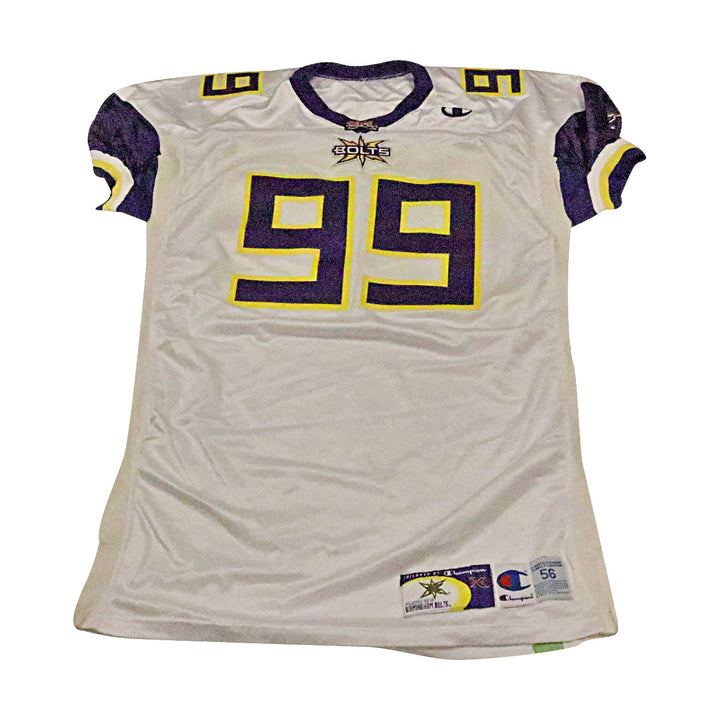 Eric Kerley Birmingham Thunderbolts 2001 Game Used Away Jersey Size 56 +2 