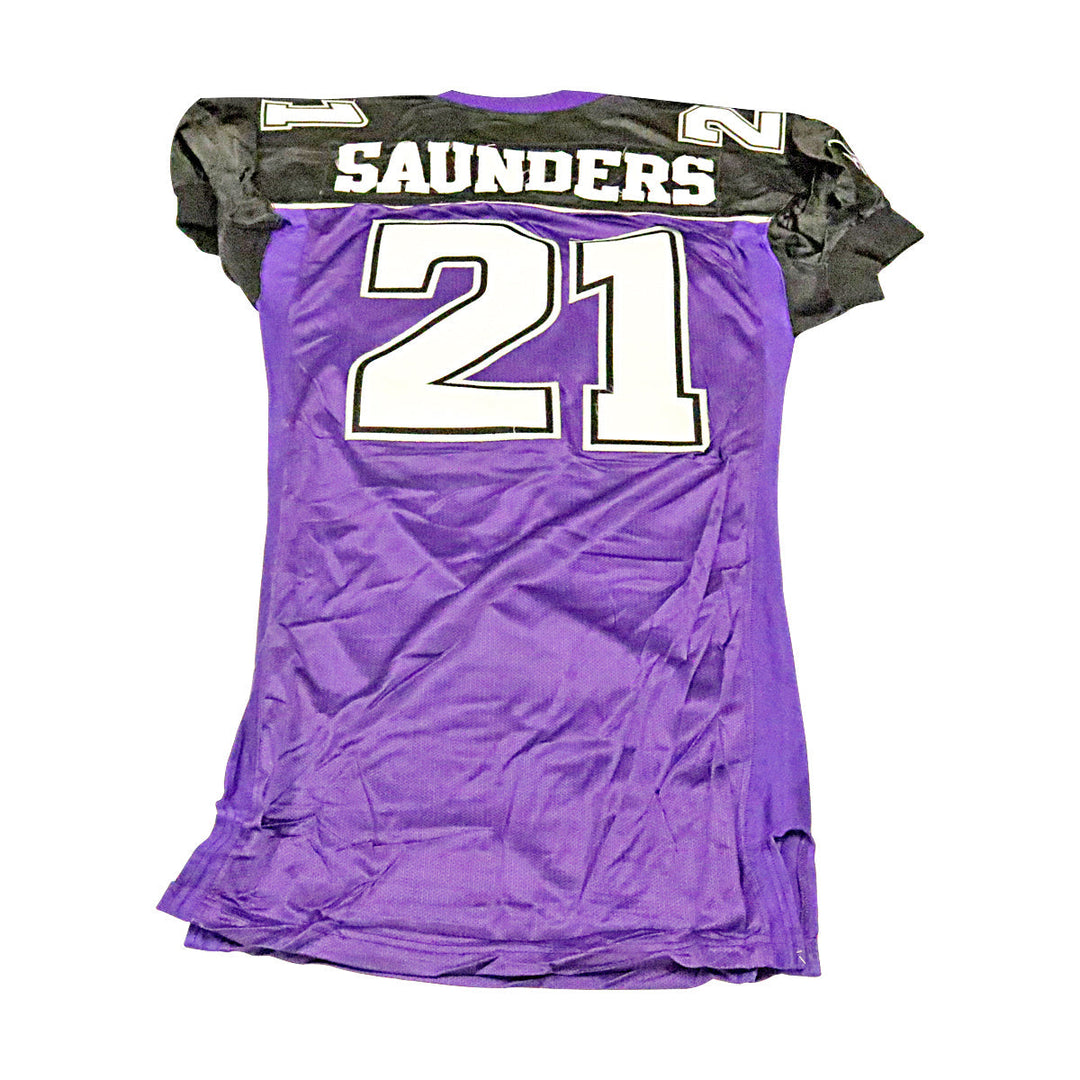 Troy Saunders Chicago Enforcers 2001 Game Used Home Jersey Size 46 +2
