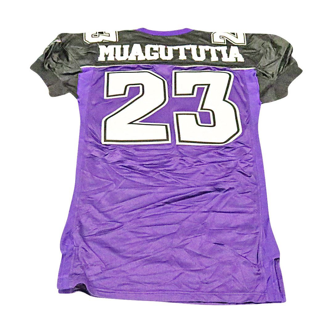 Halakilangi Muagututia Chicago Enforcers 2001 Game Used Home Jersey Size 48 +2
