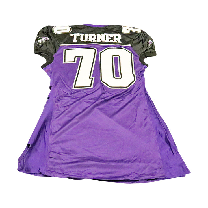 Derrick Turner Chicago Enforcers 2001 Game Used Home Jersey Size 52 +2 Linemen Cut