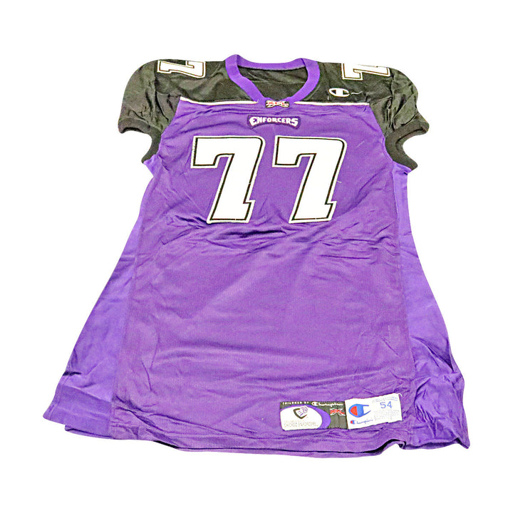 Chris Perez Chicago Enforcers 2001 Game Used Home Jersey Size 54 +2 Linemen Cut