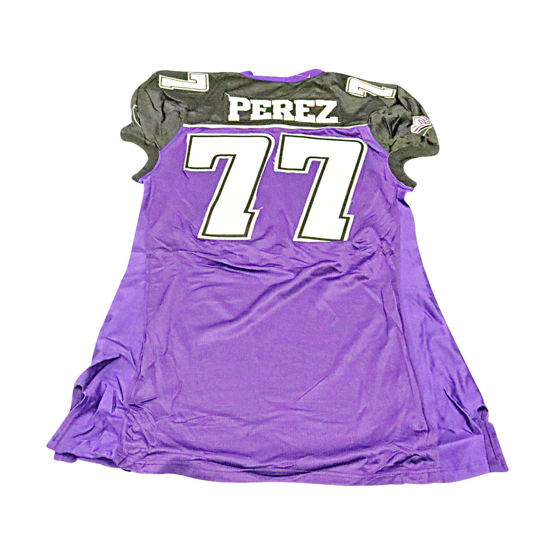 Chris Perez Chicago Enforcers 2001 Game Used Home Jersey Size 54 +2 Linemen Cut