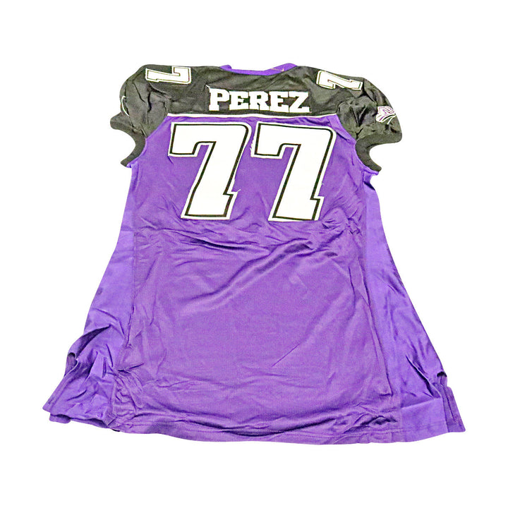 Chris Perez Chicago Enforcers 2001 Game Used Home Jersey Size 54 +2 Linemen Cut