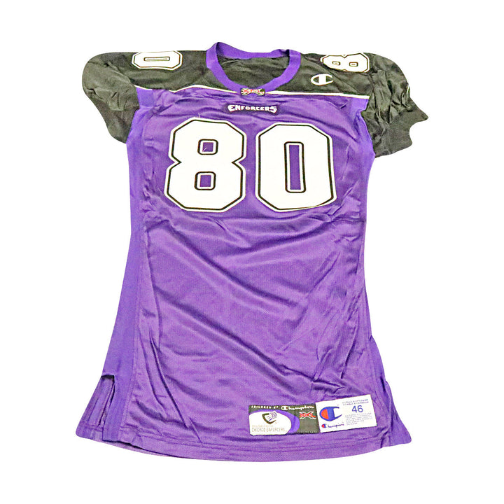 Ryan Yarborough Chicago Enforcers 2001 Game Used Home Jersey Size 46 +2