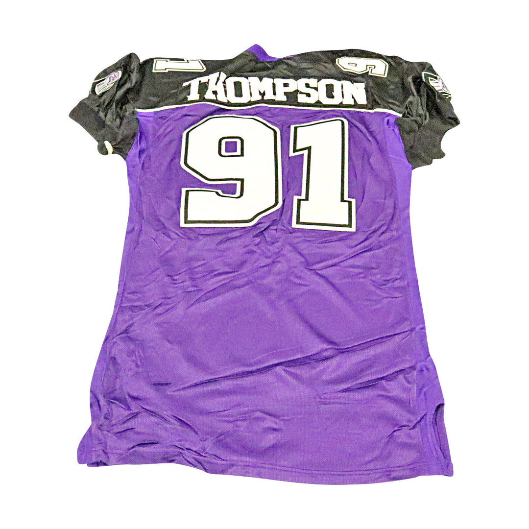 Hubert Thompson Chicago Enforcers 2001 Game Used Home Jersey Size 50 +2