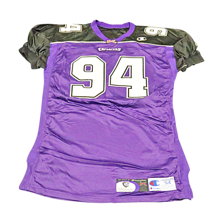 Don Sasa Chicago Enforcers 2001 Game Used Home Jersey Size 54 +2