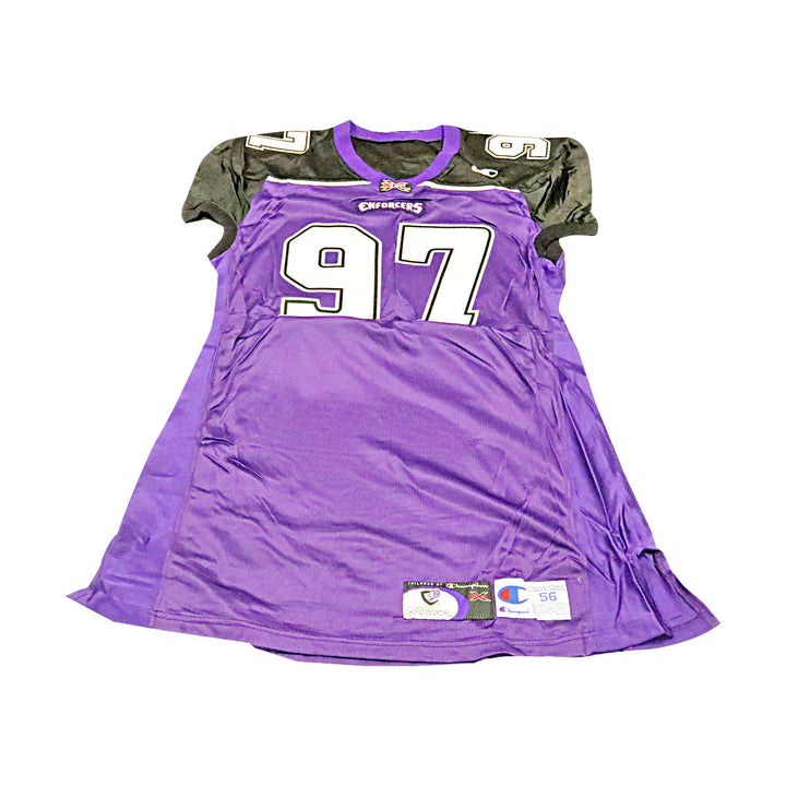 Jason Chorak Chicago Enforcers 2001 Game Used Home Jersey Size 56 +2 Linemen Cut