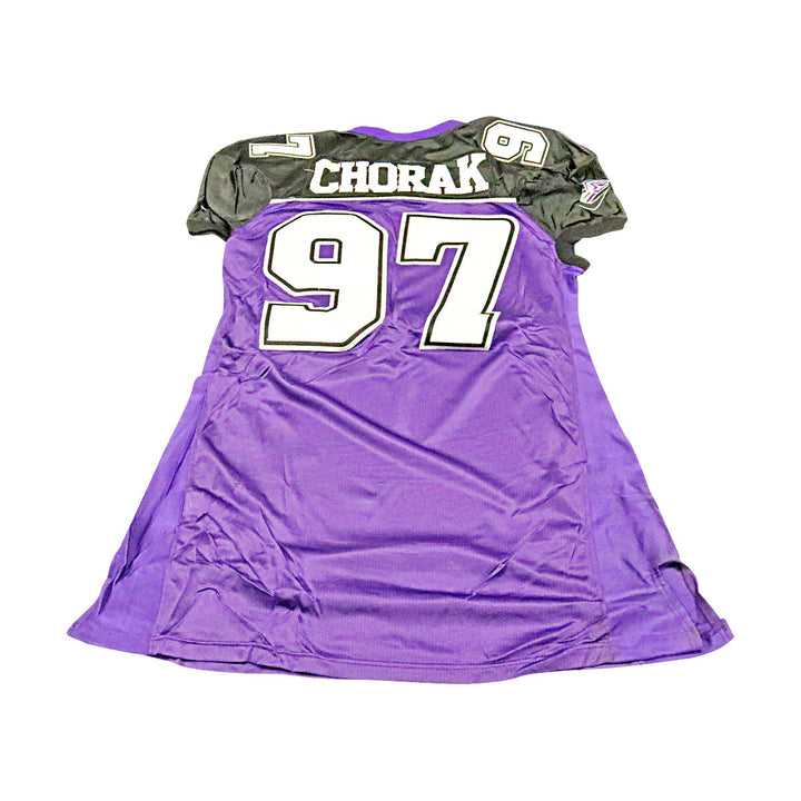 Jason Chorak Chicago Enforcers 2001 Game Used Home Jersey Size 56 +2 Linemen Cut