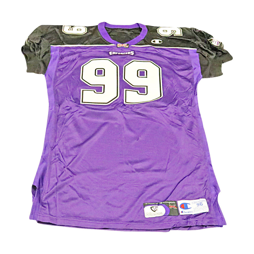 Larry Fitzpatrick Chicago Enforcers 2001 Game Used Home Jersey Size 56 +2