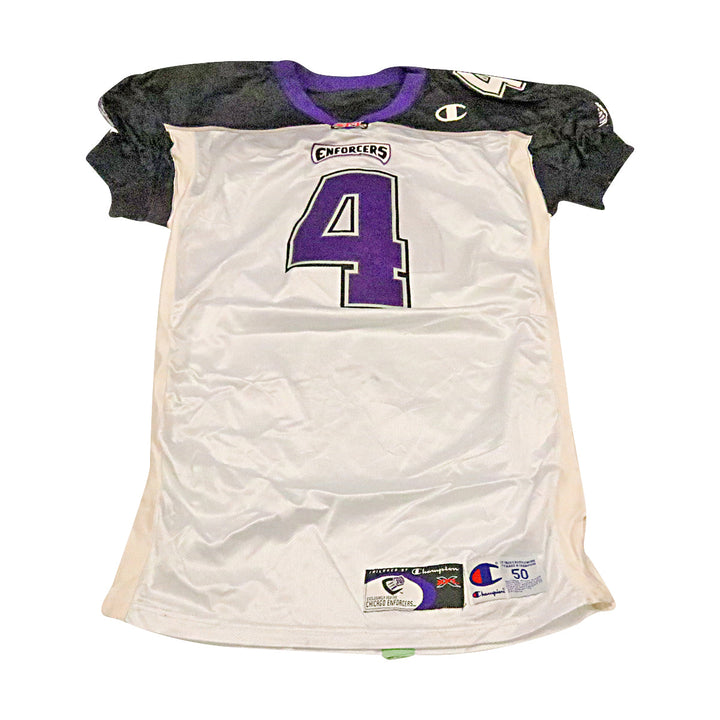 Andy Crosland Chicago Enforcers 2001 Game Used Away Jersey Size 50 +2