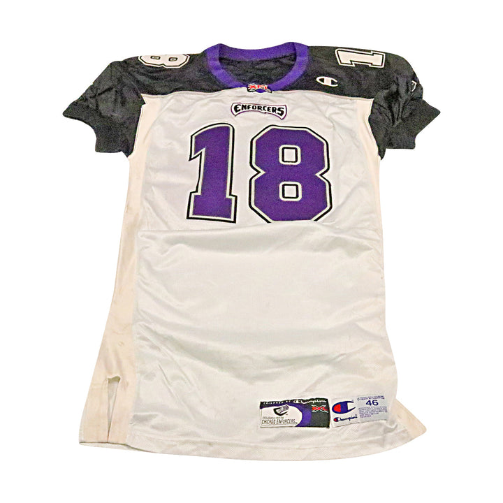 Fred Coleman Chicago Enforcers 2001 Game Used Away Jersey Size 46 +2