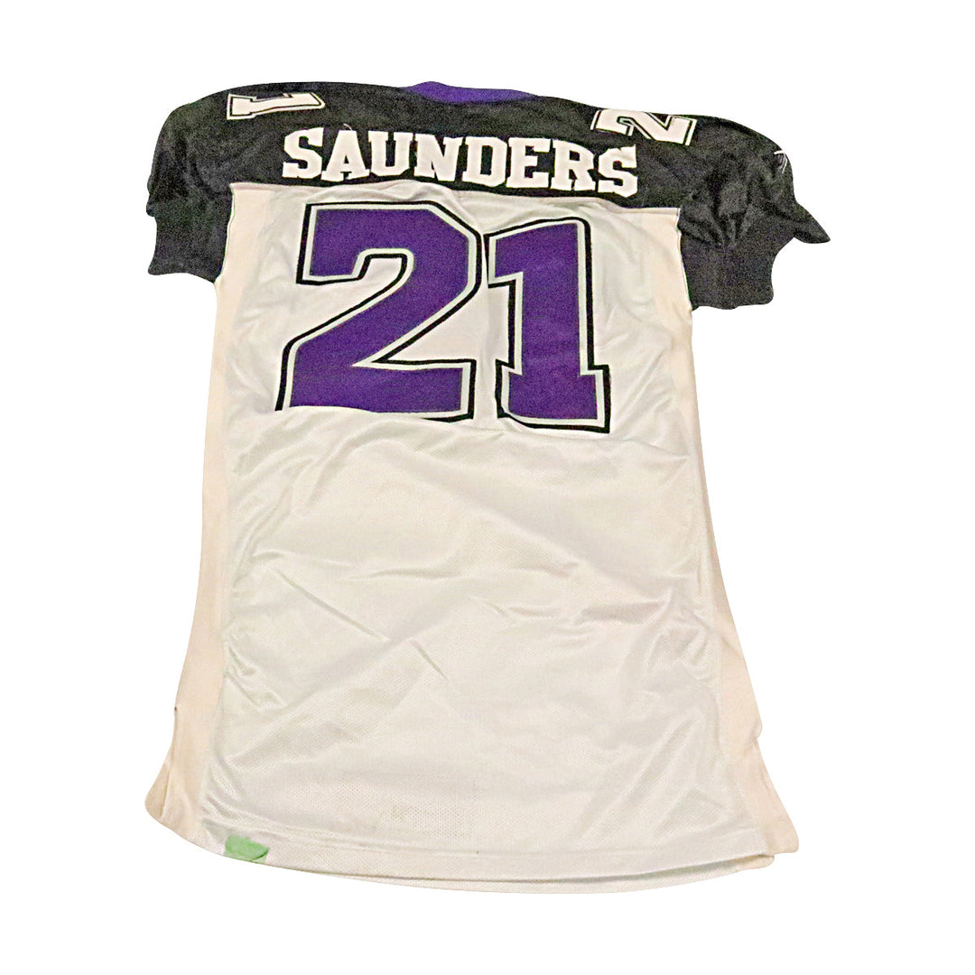 Troy Saunders Chicago Enforcers 2001 Game Used Away Jersey Size 46 +2