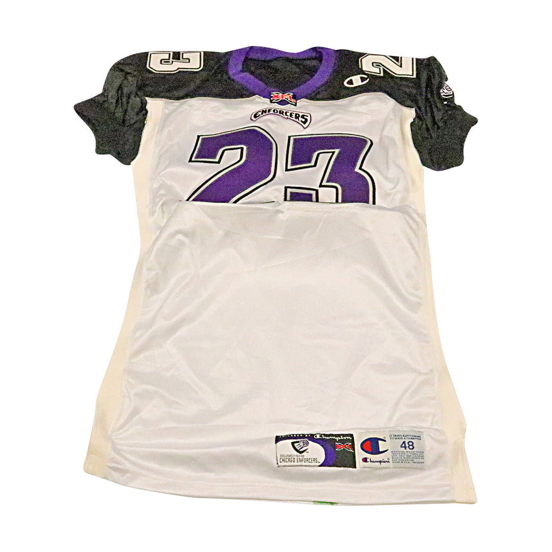 Halakilangi Muagututia Chicago Enforcers 2001 Game Used Away Jersey Size 48 +2