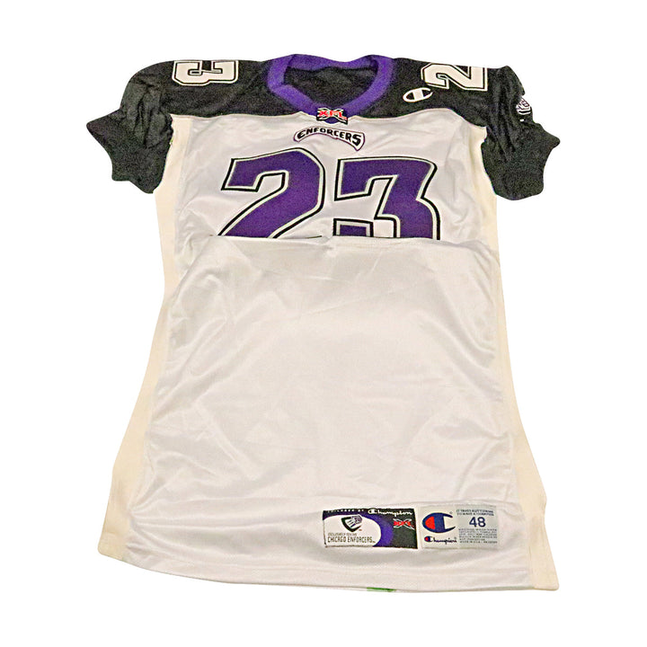 Halakilangi Muagututia Chicago Enforcers 2001 Game Used Away Jersey Size 48 +2