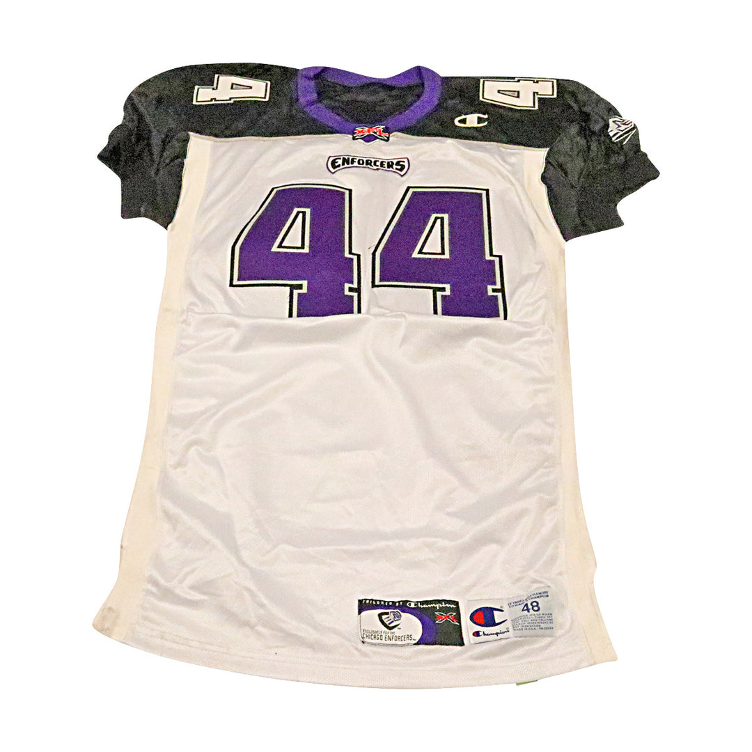 Brian Rogers Chicago Enforcers 2001 Game Used Away Jersey Size 48 +2
