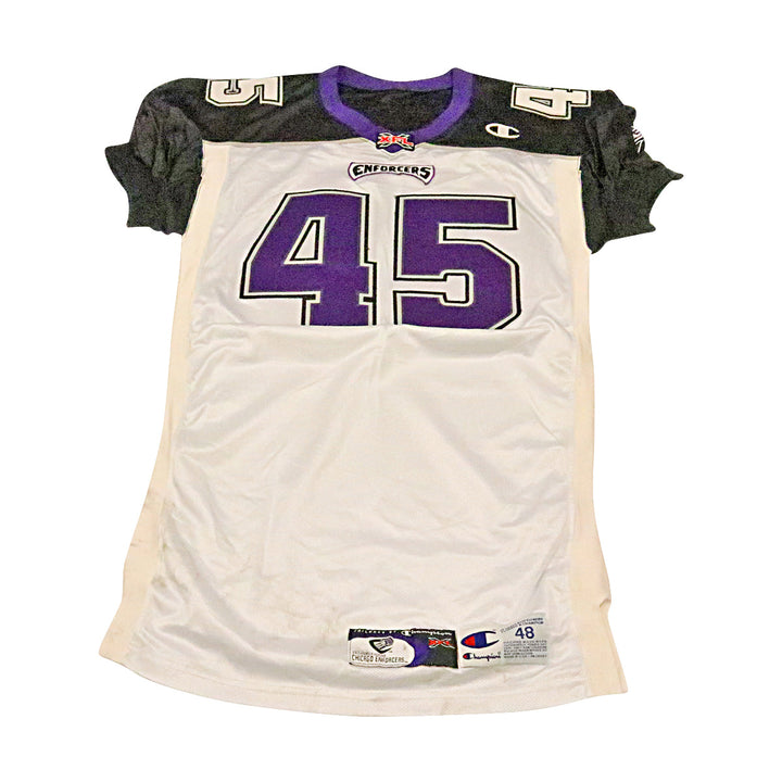 Dorian Brew Chicago Enforcers 2001 Game Used Away Jersey Size 48 +2