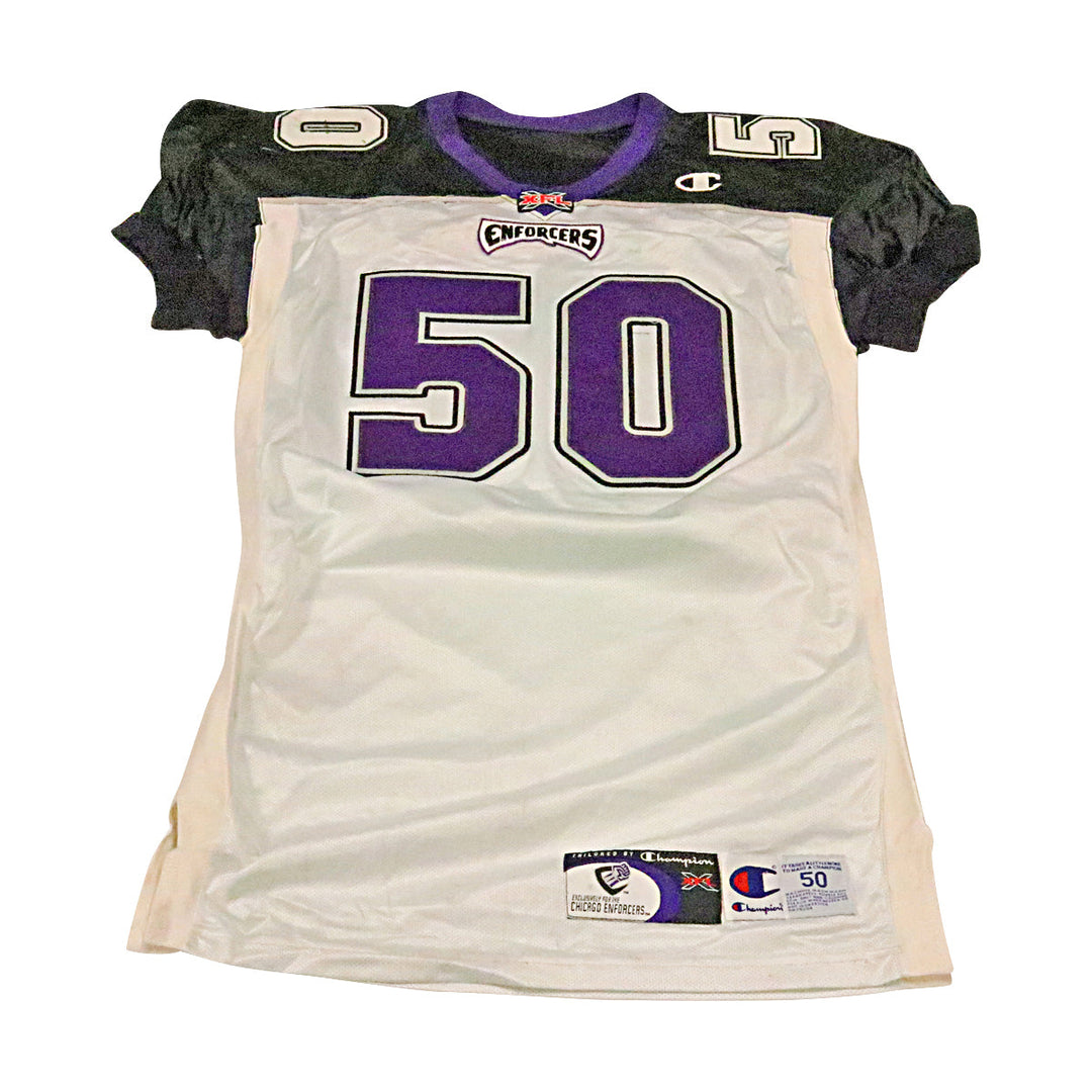Aaron Humphrey Chicago Enforcers 2001 Game Used Away Jersey Size 50 +2