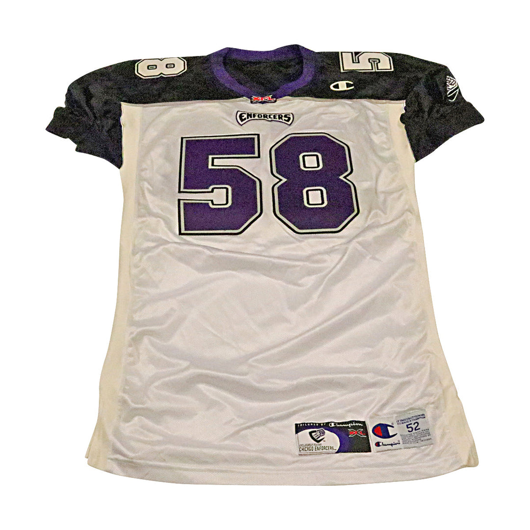 Chicago Enforcers 2001 #58 Team Issued Away Jersey Size 52 +2