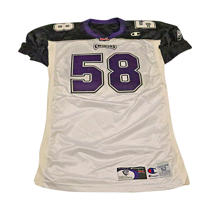 Chicago Enforcers 2001 #58 Team Issued Away Jersey Size 52 +2