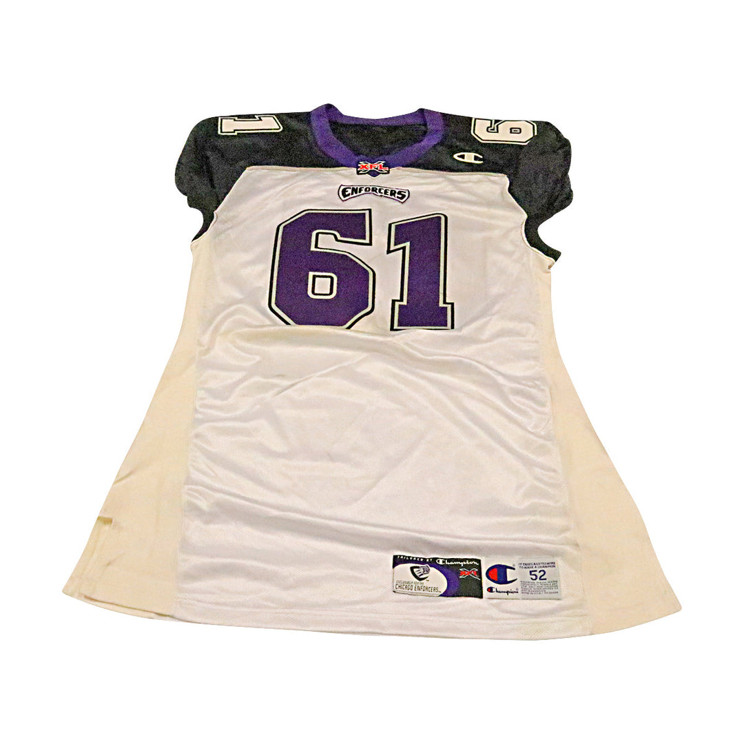 Chicago Enforcers 2001 #61 Team Issued Away Jersey Size 52 +2 Linemen Cut