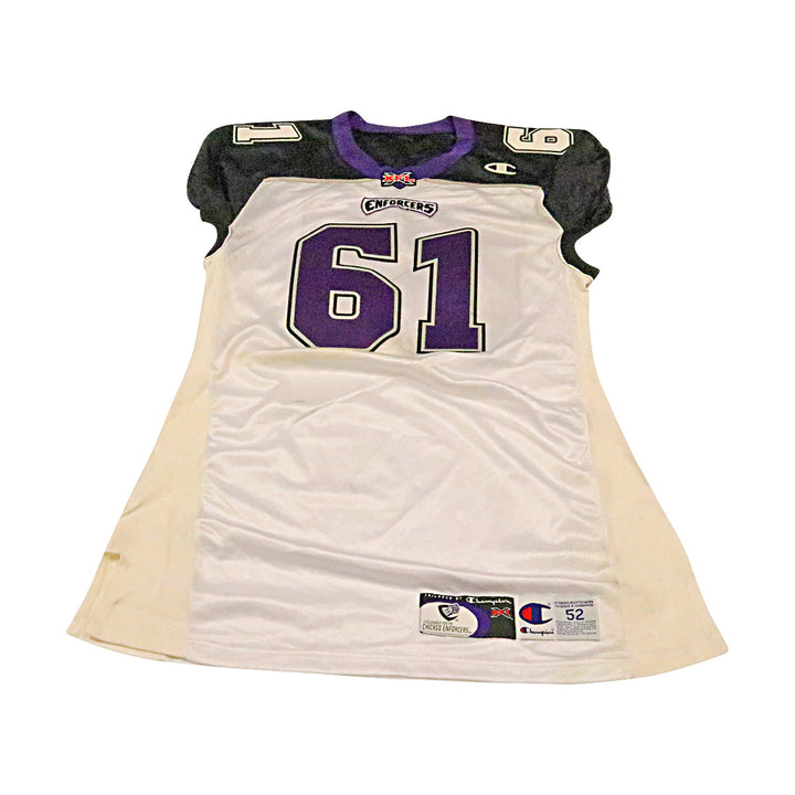 Chicago Enforcers 2001 #61 Team Issued Away Jersey Size 52 +2 Linemen Cut