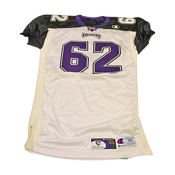 Chicago Enforcers 2001 #62 Team Issued Away Jersey Size 50 +2