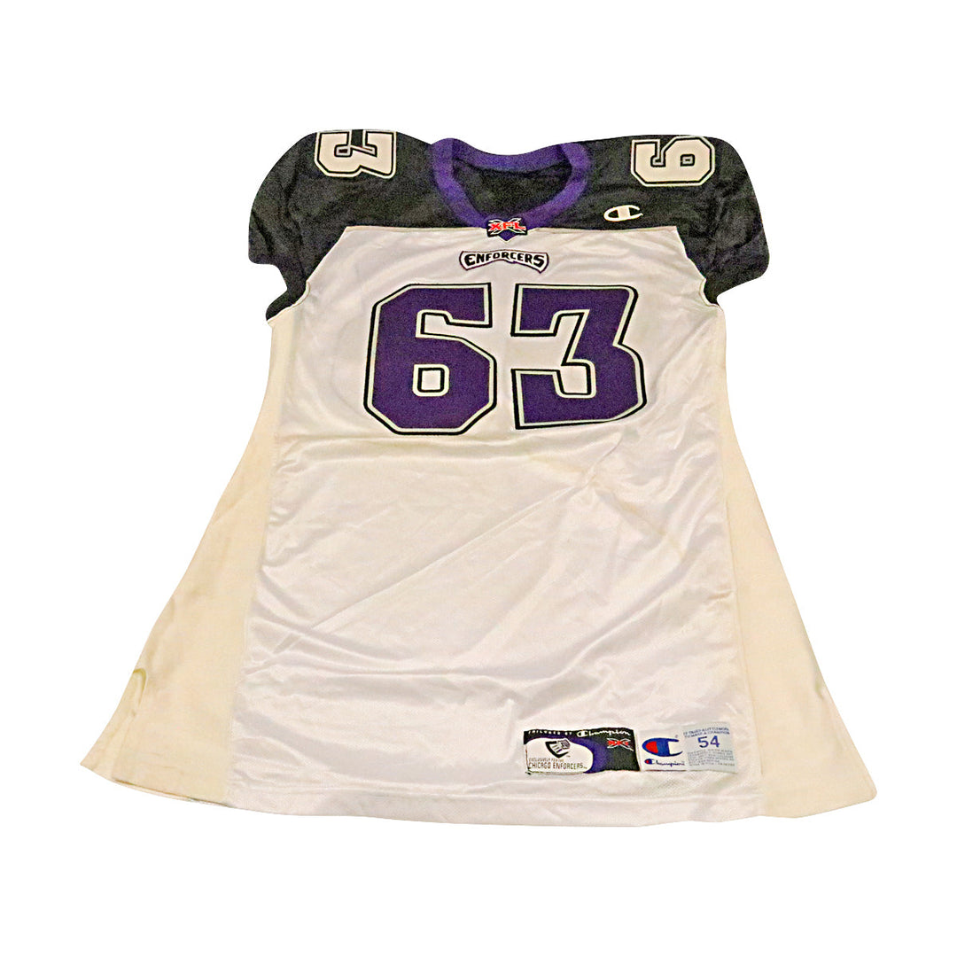 Chicago Enforcers 2001 #63 Team Issued Away Jersey Size 54 +2 Linemen Cut