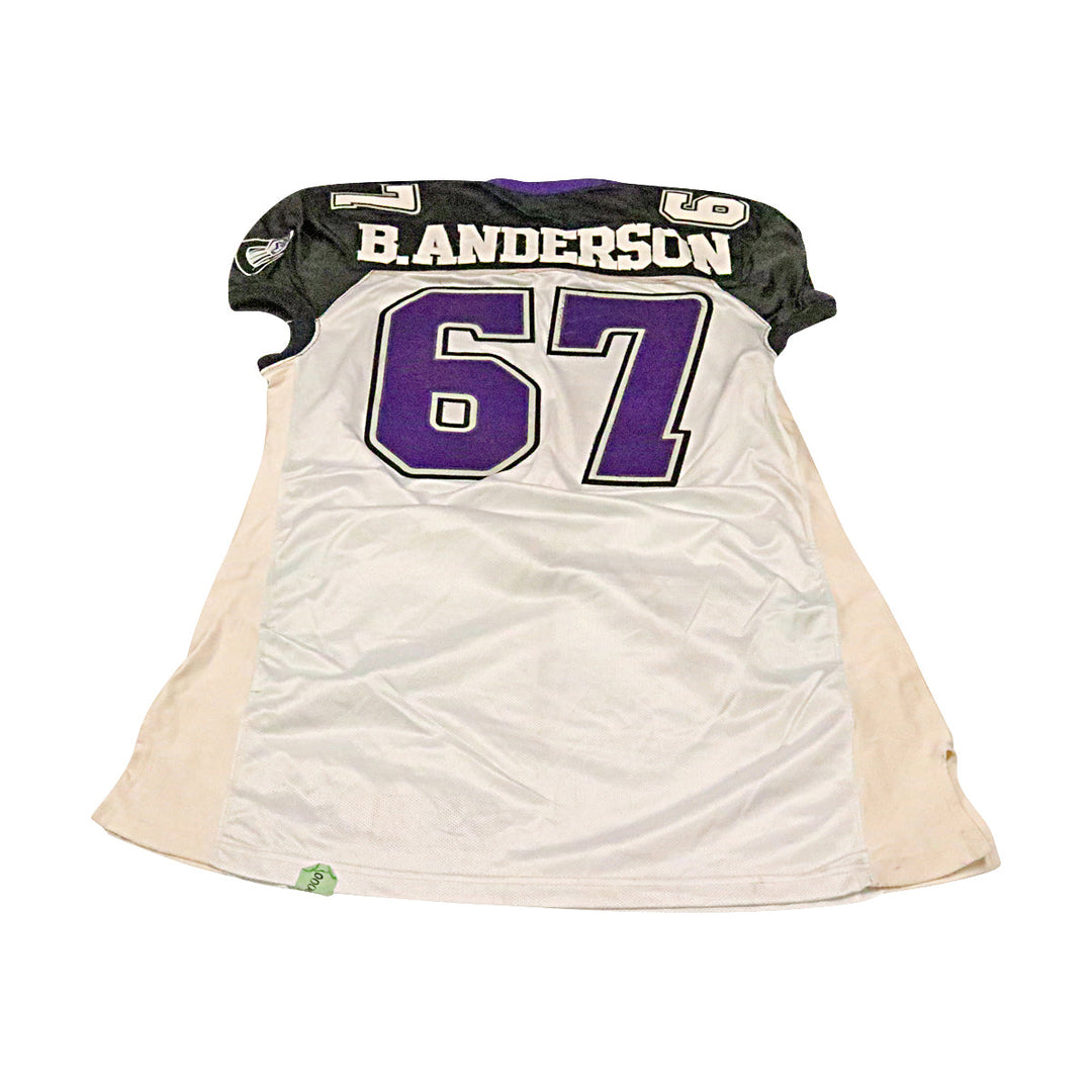 Bennie Anderson Chicago Enforcers 2001 Game Used Away Jersey Size 58 +2 Linemen Cut