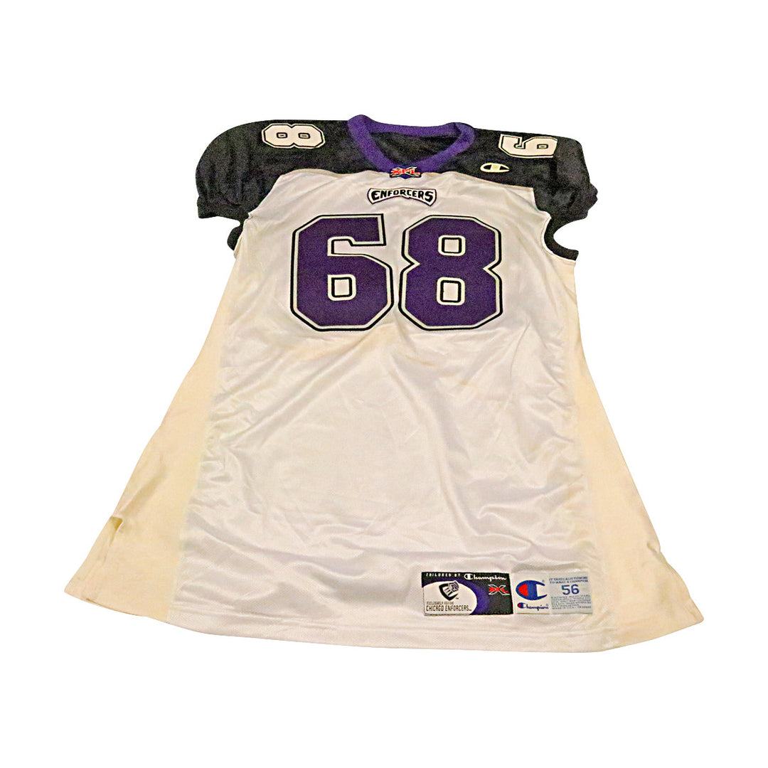 Chicago Enforcers 2001 #68 Team Issued Away Jersey Size 56 +2 Linemen Cut