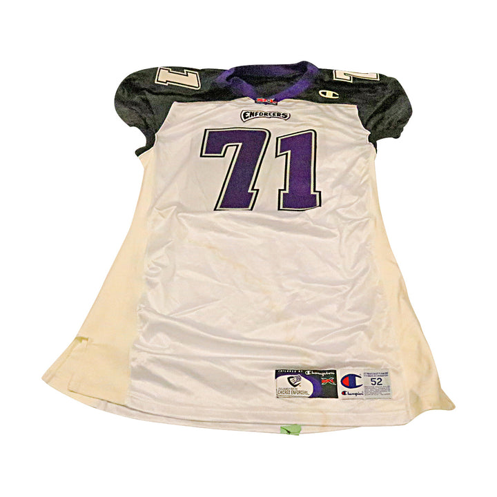 Chicago Enforcers 2001 #71 Team Issued Away Jersey Size 52 +2 Linemen Cut
