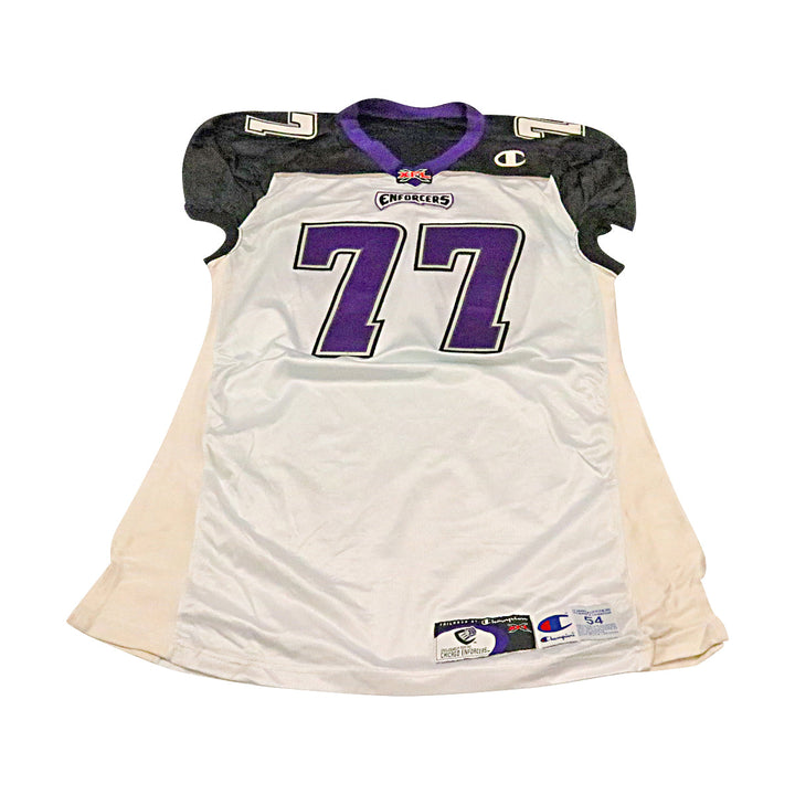 Chris Perez Chicago Enforcers 2001 Game Used Away Jersey Size 54 +2 Linemen Cut