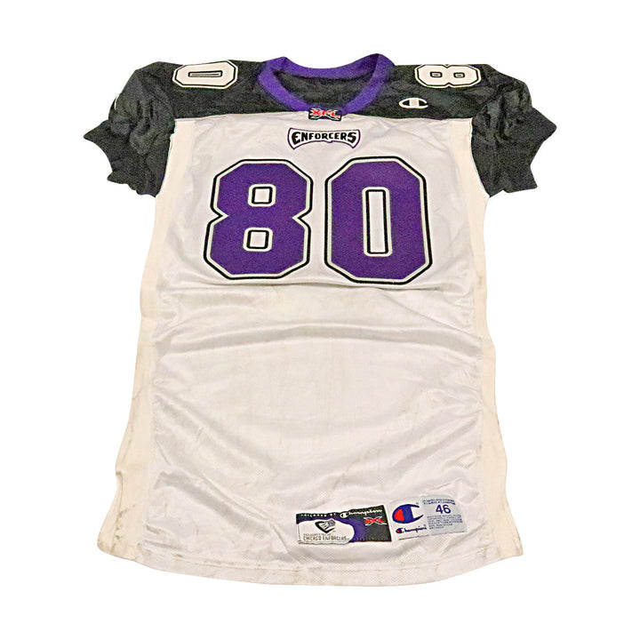 Ryan Yarborough Chicago Enforcers 2001 Game Used Away Jersey Size 46 +2