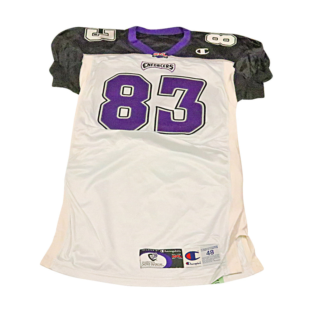 Aaron Bailey Chicago Enforcers 2001 Game Used Away Jersey Size 48 +2