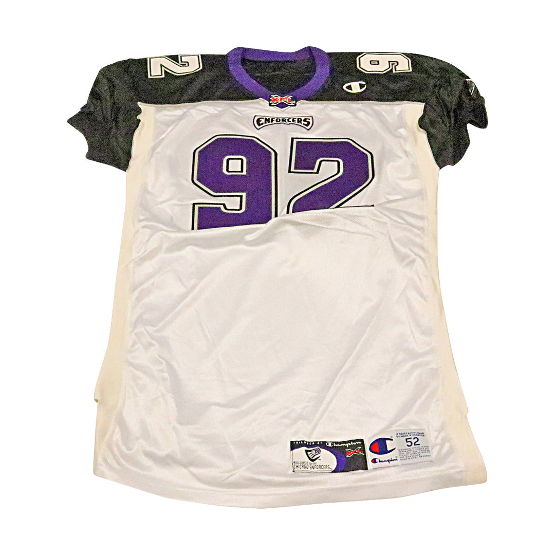 Steve Conley Chicago Enforcers 2001 Game Used Away Jersey Size 52 +2
