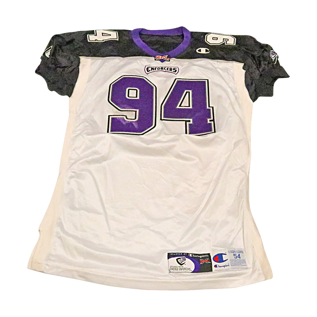 Don Sasa Chicago Enforcers 2001 Game Used Away Jersey Size 54 +2