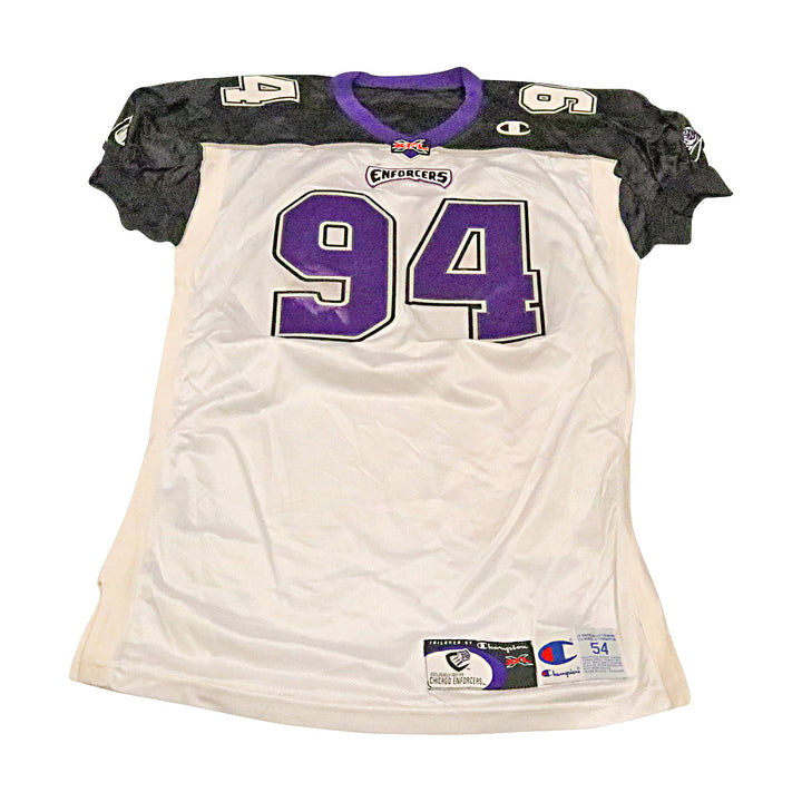 Don Sasa Chicago Enforcers 2001 Game Used Away Jersey Size 54 +2