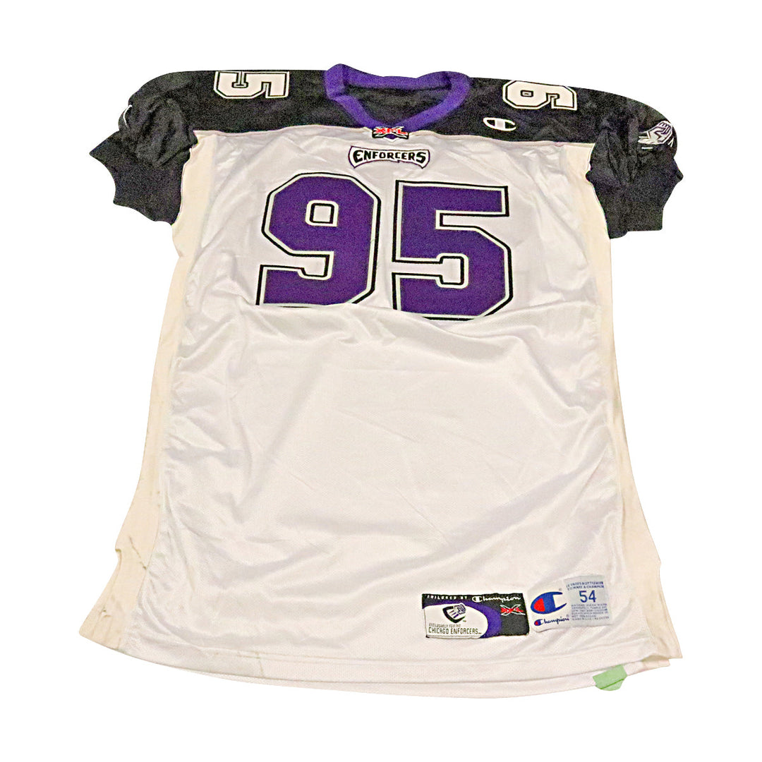 Tuiaea Chicago Enforcers 2001 Game Used Away Jersey Size 54 +2