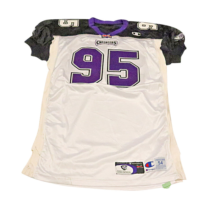 Tuiaea Chicago Enforcers 2001 Game Used Away Jersey Size 54 +2