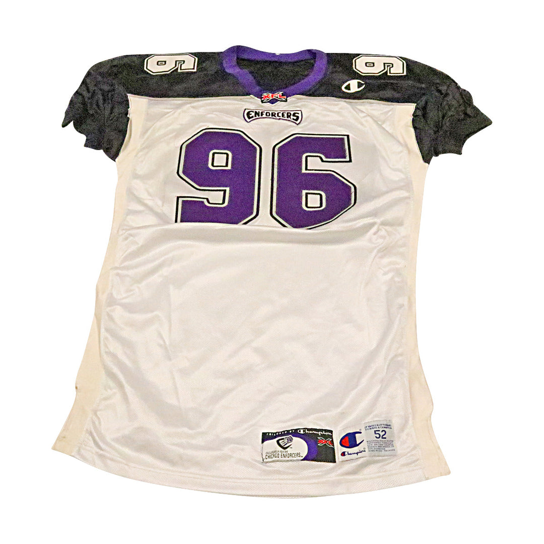 Sterling Palmer Chicago Enforcers 2001 Game Used Away Jersey Size 56 +2